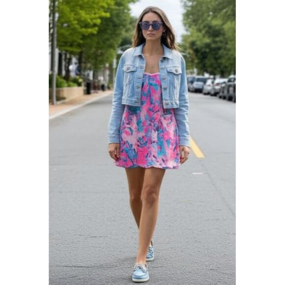 Lilly Pulitzer Whimsyfairy Summer Prairie Nautical Pascha Pink Twee Lexi Dress S - Picture 12 of 16